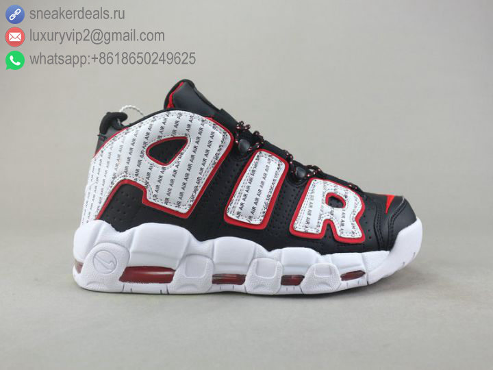 NIKE AIR MORE UPTEMPO 96 BLACK WHITE RED MEN BASKETBALL SHOES
